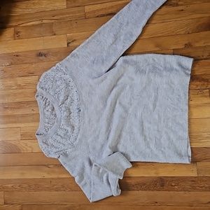 NWT Express  Ceam Sweater with Lace Shoulder detail xs